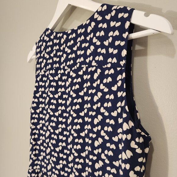 J. Crew Navy White Heart Sleeveless Dress - Size 6 - Picture 4 of 7